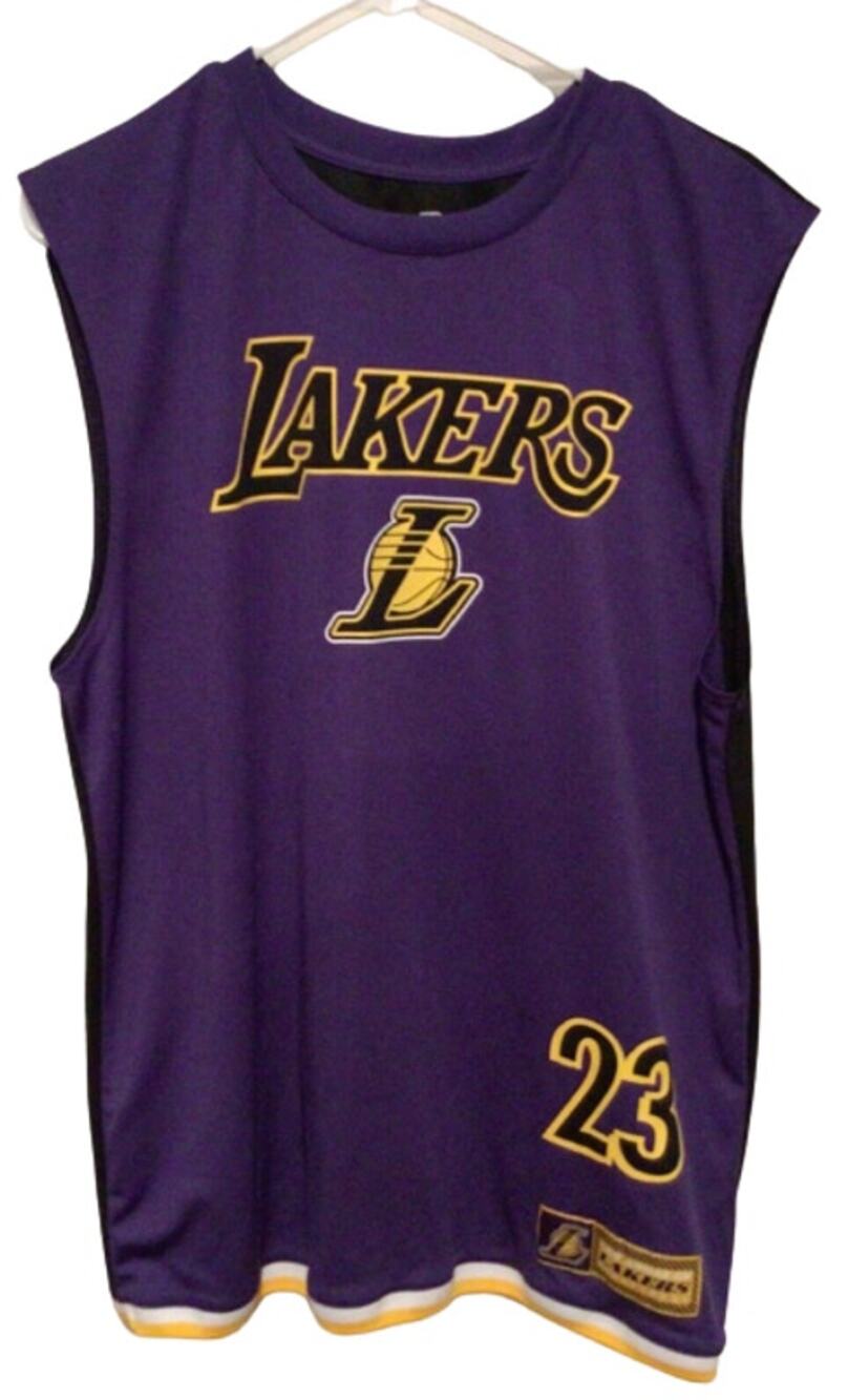 NBA Los Angeles Lakers LeBron James #23 Purple Tank Top Jersey Men’s Size Large